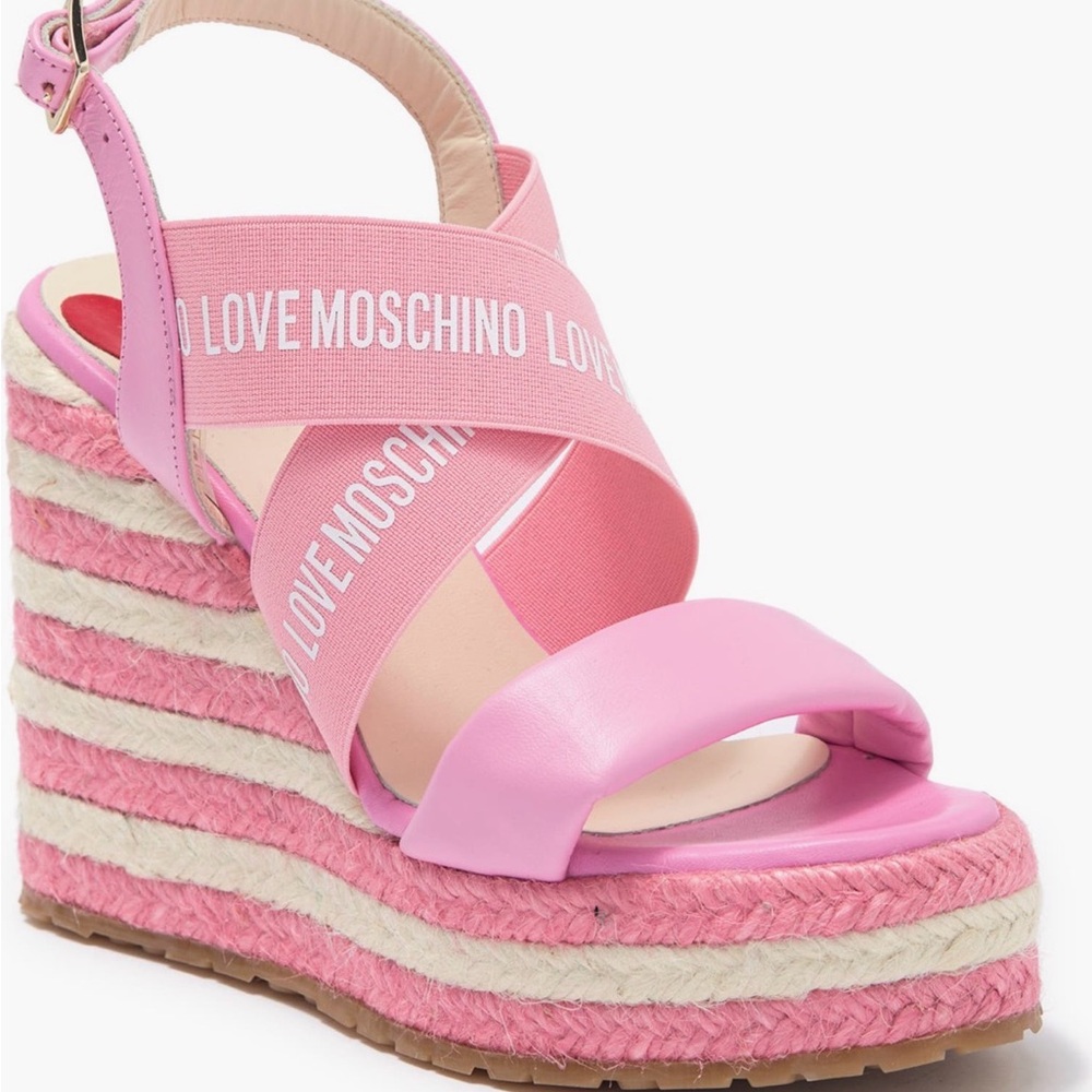 Love Moschino Pink Wedge Sandals